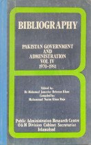 Bibliography -Pakistan Government and Administration